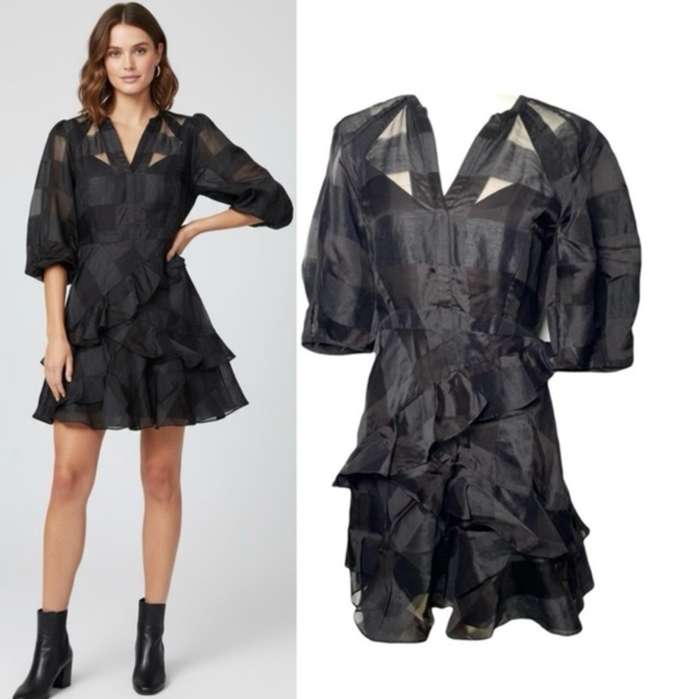 Rebecca Taylor Organza Check Mini Dress 2